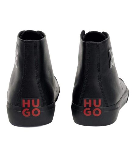 Mens Dyer Leather High Top Trainers Black Hugo