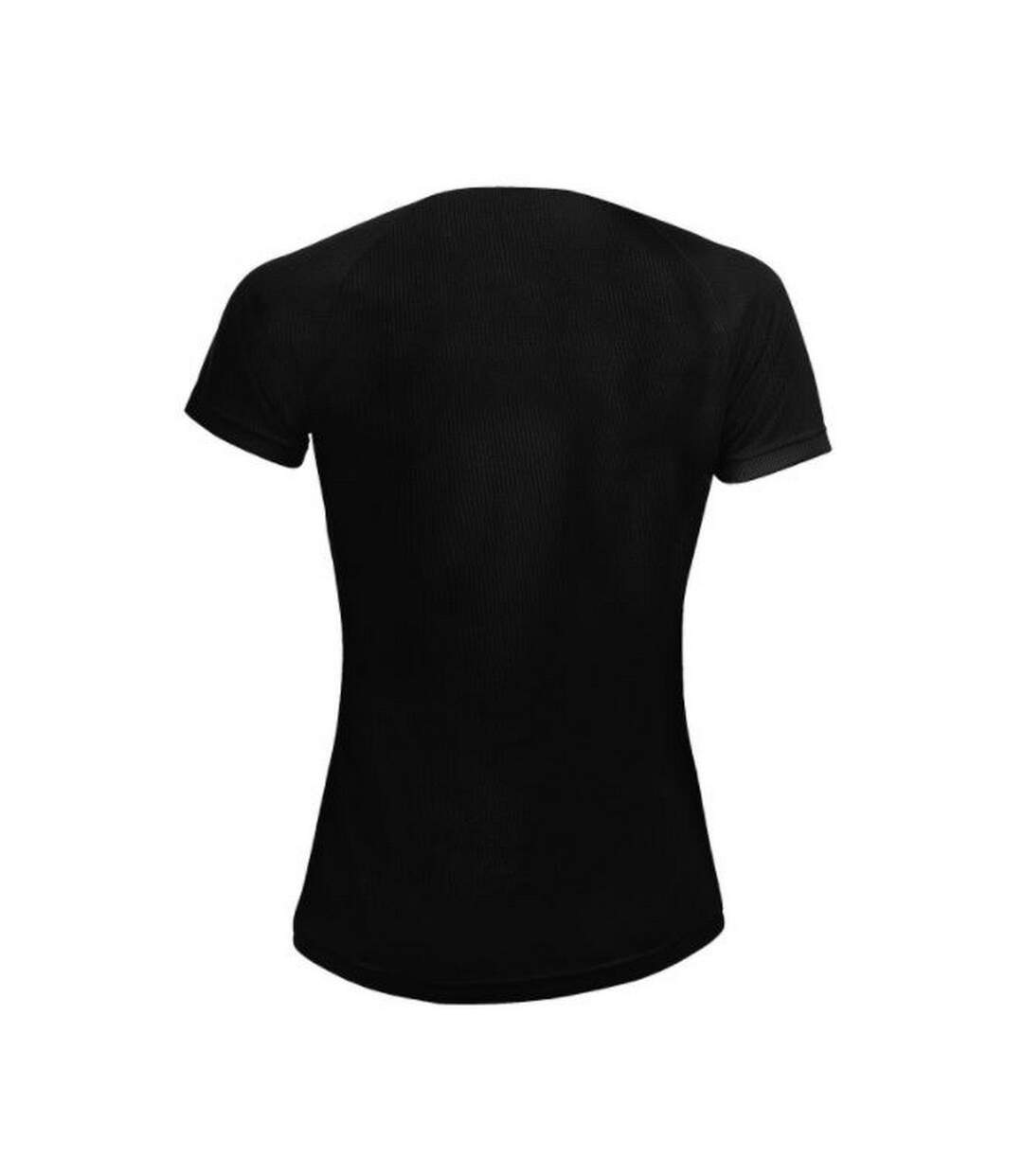 SOLS Womens/Ladies Sporty Short Sleeve T-Shirt (Black) - UTPC2152-2