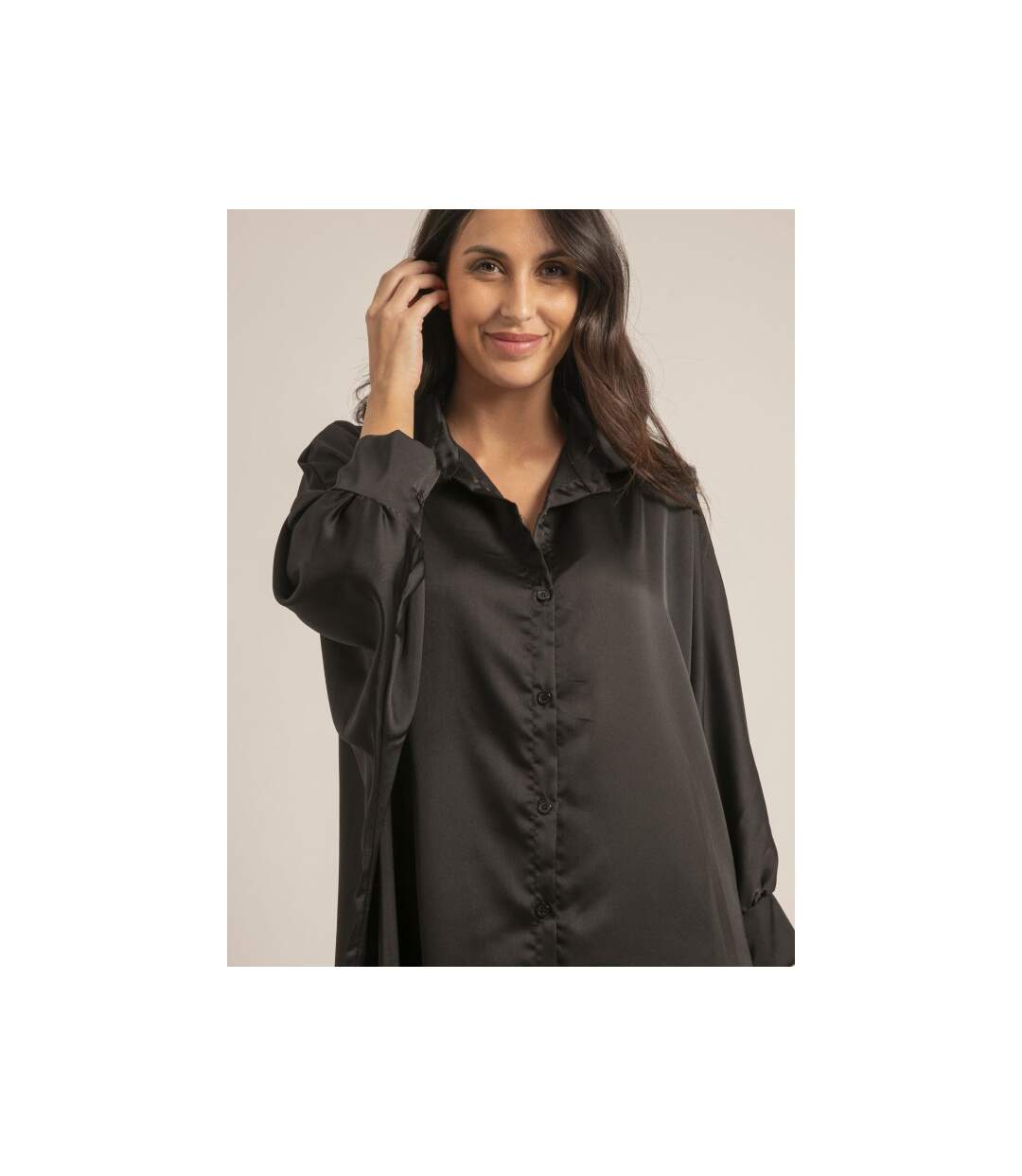 Robe chemise satin OPHELIE - Dona X Lisa-3