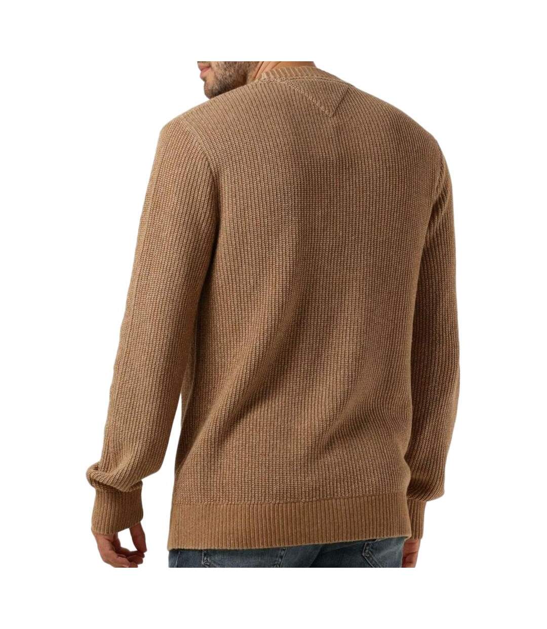 Pull marron homme tommy hilfiger badge - s-2