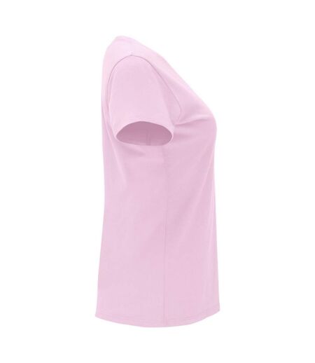 Womens/ladies Capri Short-sleeved T-shirt Light Pink Roly