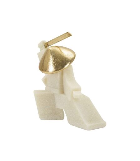 Statuette Déco Samouraï Odab 18cm Blanc & Or