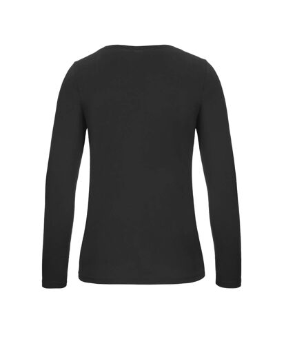 B&C Womens/Ladies #E150 Long-Sleeved T-Shirt (Black)