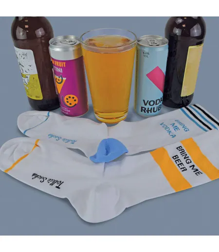 1 Pack Unisex Cotton Novelty Bring Me Beer & Vodka Socks