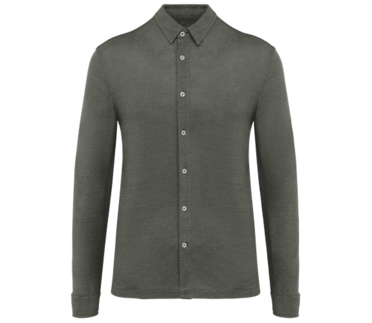 Chemise en lin - Homme - PATS518 - vert kaki-1