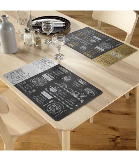 Set de Table Imprimé Brasserie 28x43cm Or