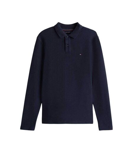 Polo Manches Longues Motif/style Chevron Homme Bleu Ciel Tommy Hilfiger