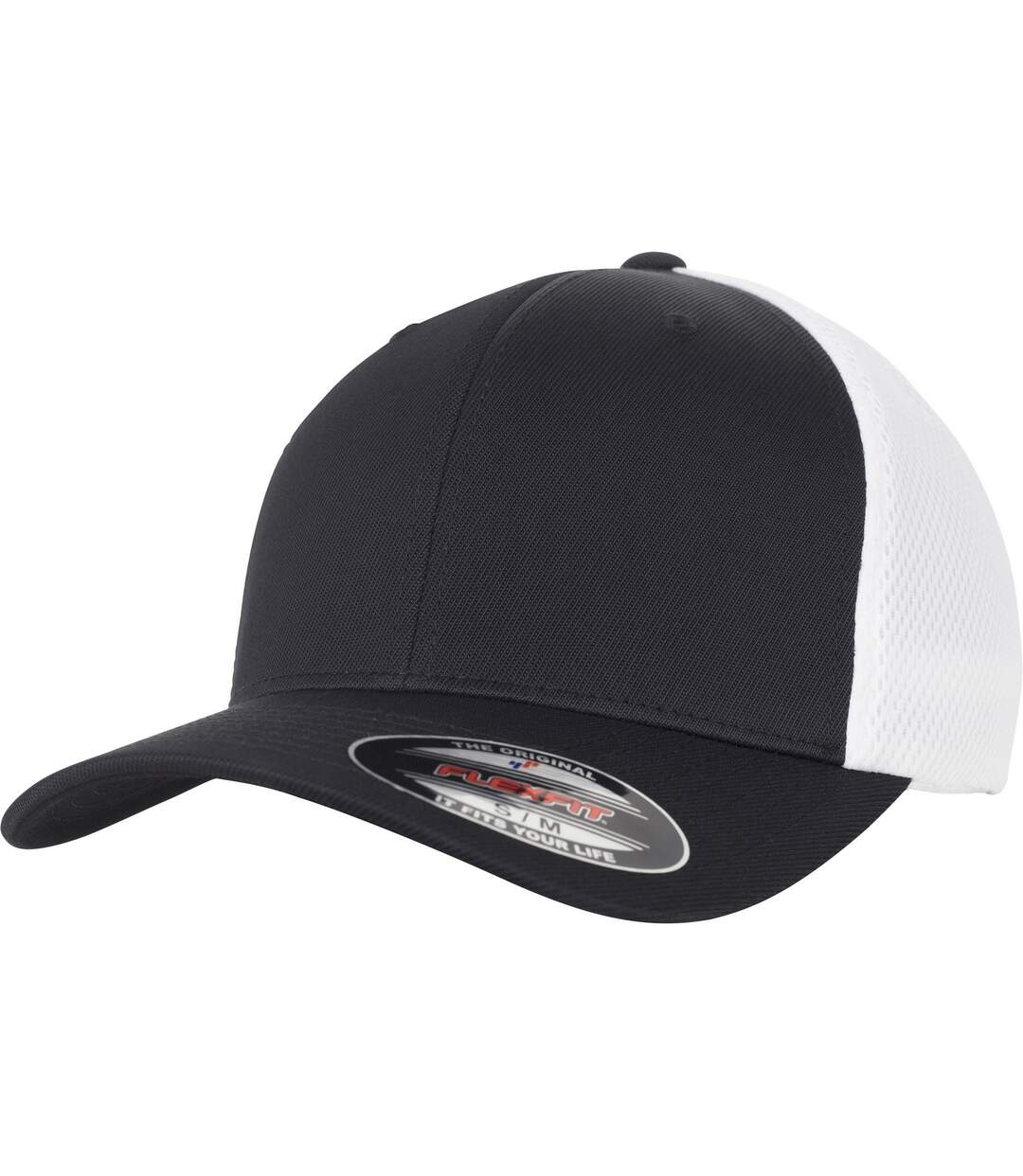 Casquette de baseball flexfit adulte noir / blanc Yupoong-1