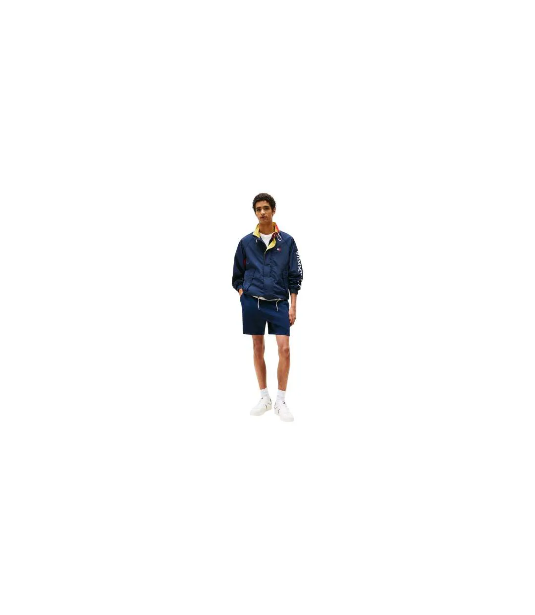 Mens Fleece Flag Logo Sweat Shorts Night Navy Tommy Jeans-1