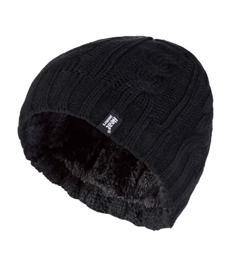 Ladies Cable Knit 3.4 Tog Fleece Lined Thermal Winter Hat