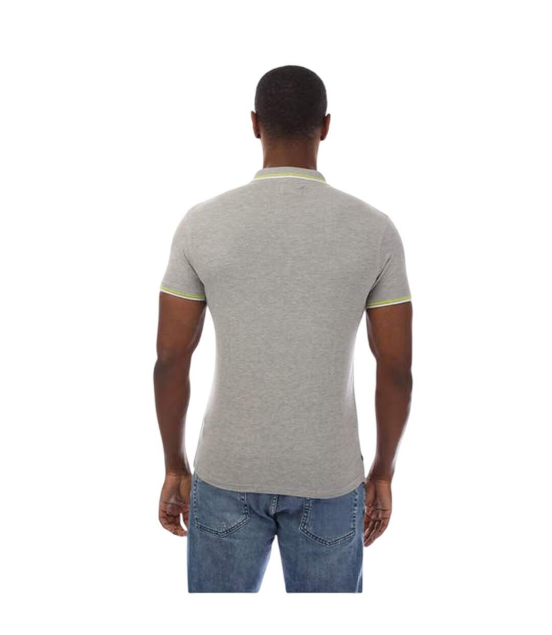Mens Slim Short-sleeved Polo Shirt Grey Aquascutum-3