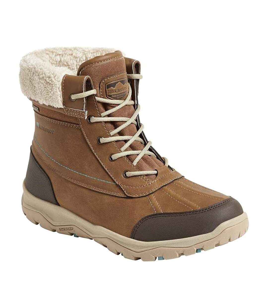 Womens/ladies Edmonton Leather Winter Boots Brown Karrimor-4