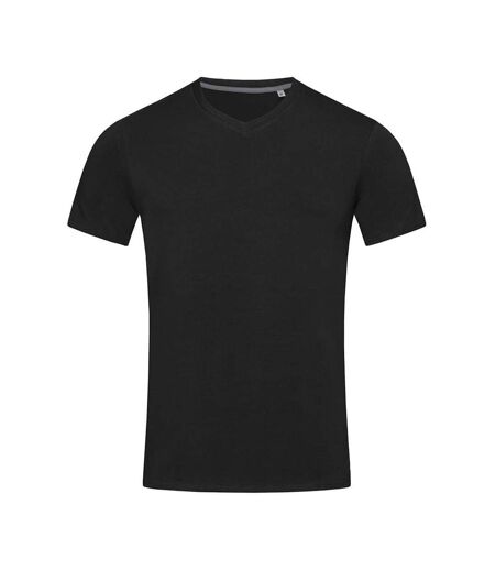 T-shit Col V Homme Noir Stedman