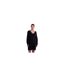 Womens/ladies Knitted Turtle Neck Sweater Dress Black Pieces-1