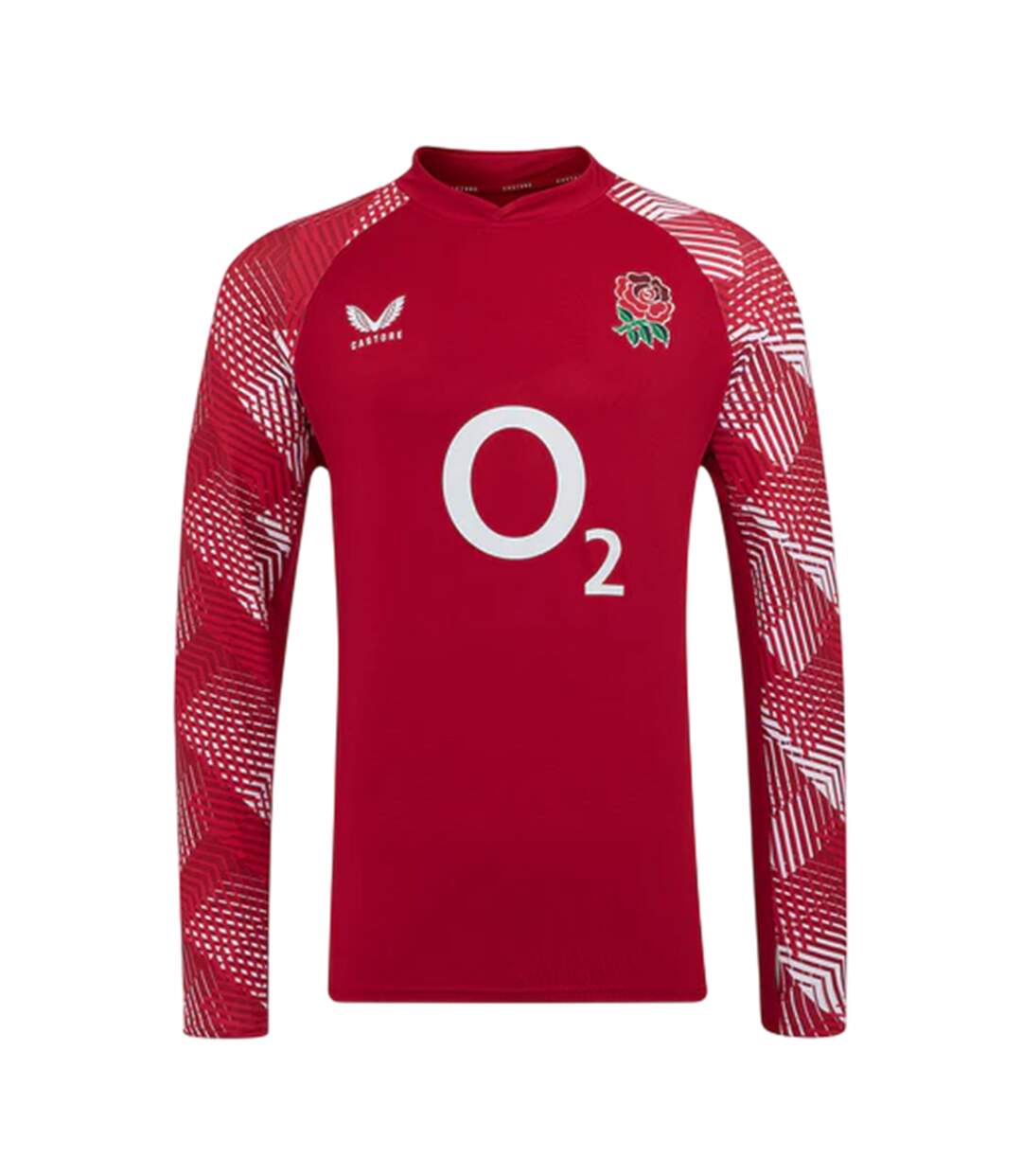 Unisex Adult England Rugby Match Drill Top Red White Castore-1
