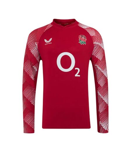 Unisex Adult England Rugby Match Drill Top Red White Castore