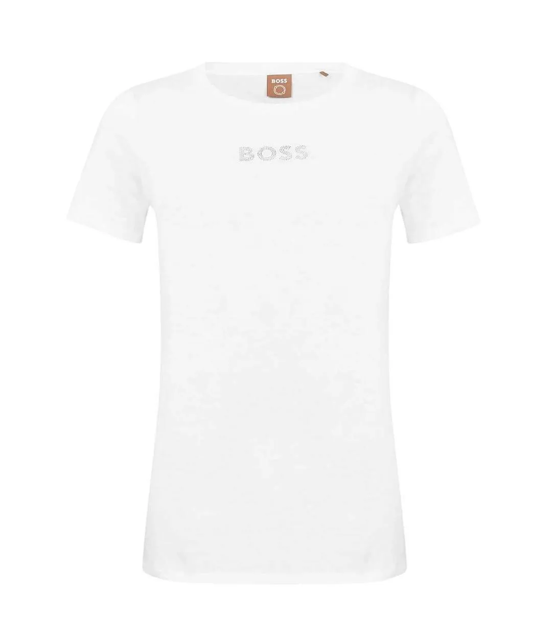 Womens/ladies Diamante Logo T-shirt White Hugo Boss-1