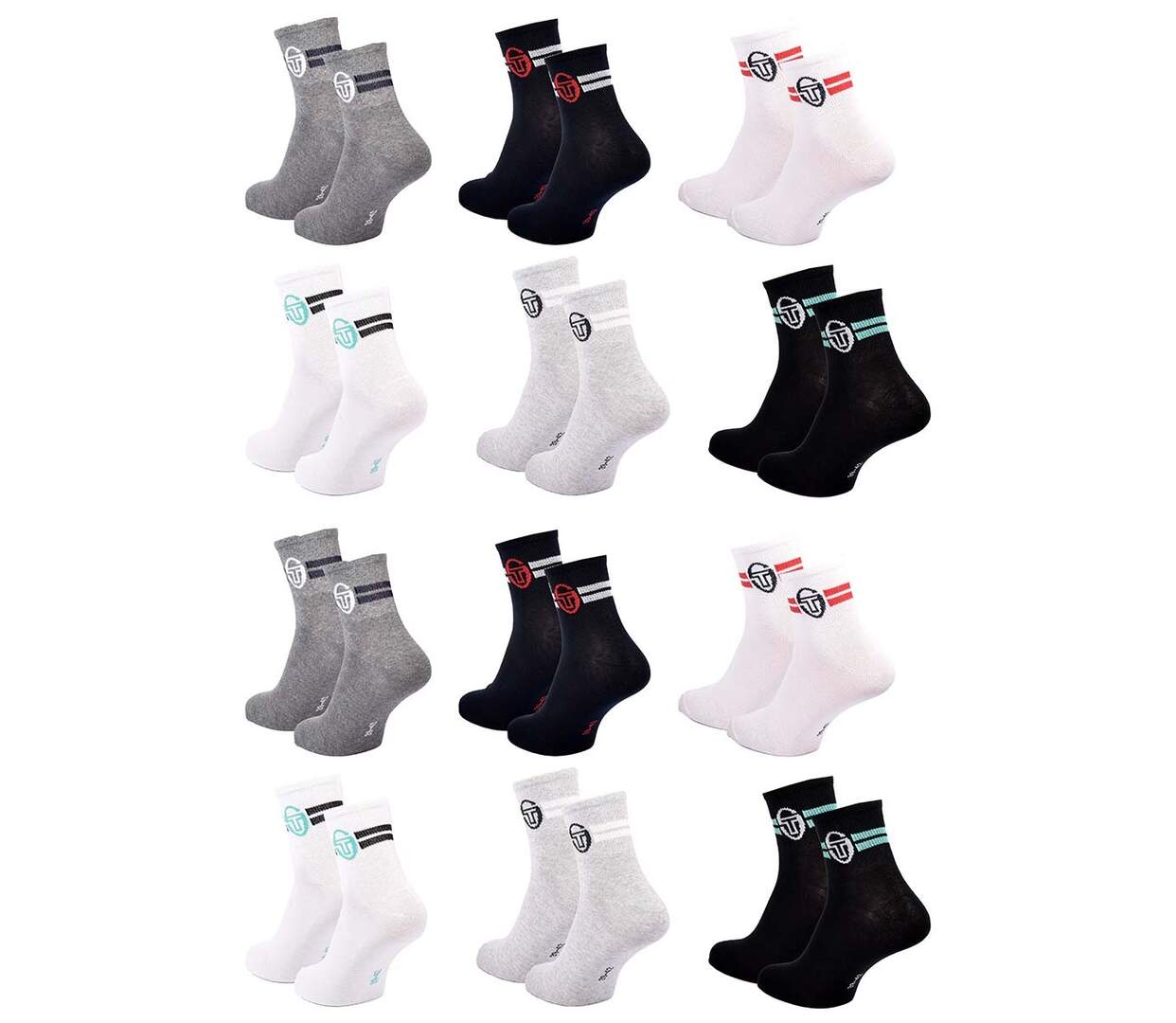 Chaussettes SERGIO TACCHINI QUARTER 12 Pcs 2620-3