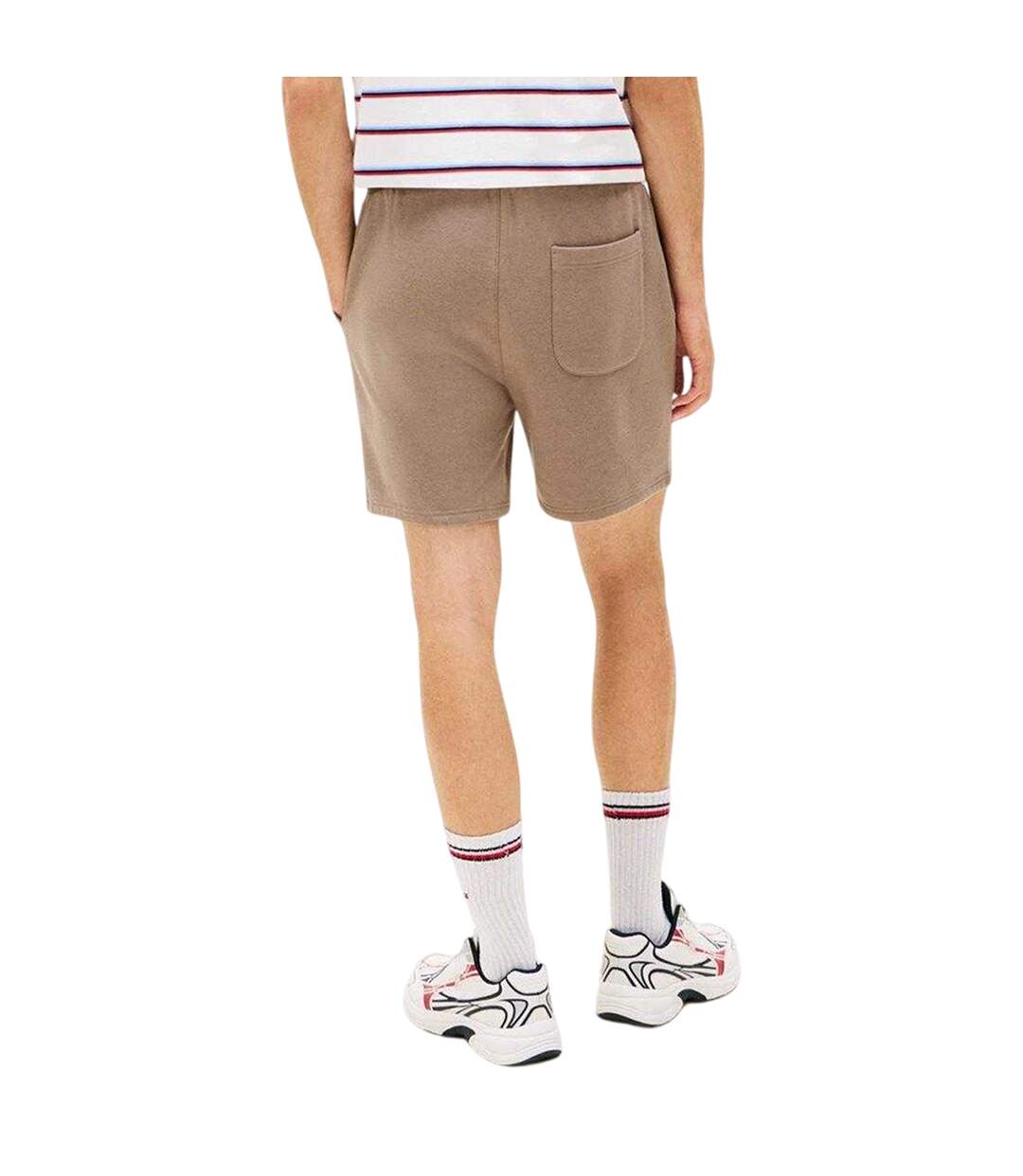 Short De Jogging Motif/style Logo Et Drapeau Homme Marron Clair Tommy Jeans-3