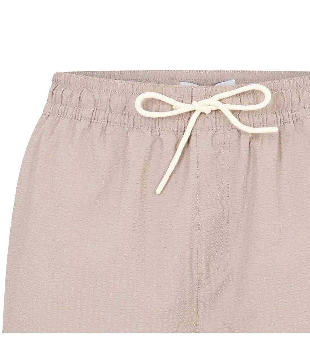 Mens Textured Relaxed Fit Swim Shorts Taupe Threadbare-2