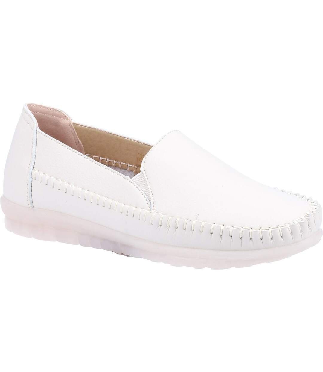 Fleet & Foster Womens/Ladies Shirley Leather Loafers (White) - UTFS7818