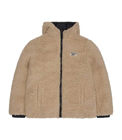 Womens/ladies Sherpa Reversible Puffer Jacket Black Reebok
