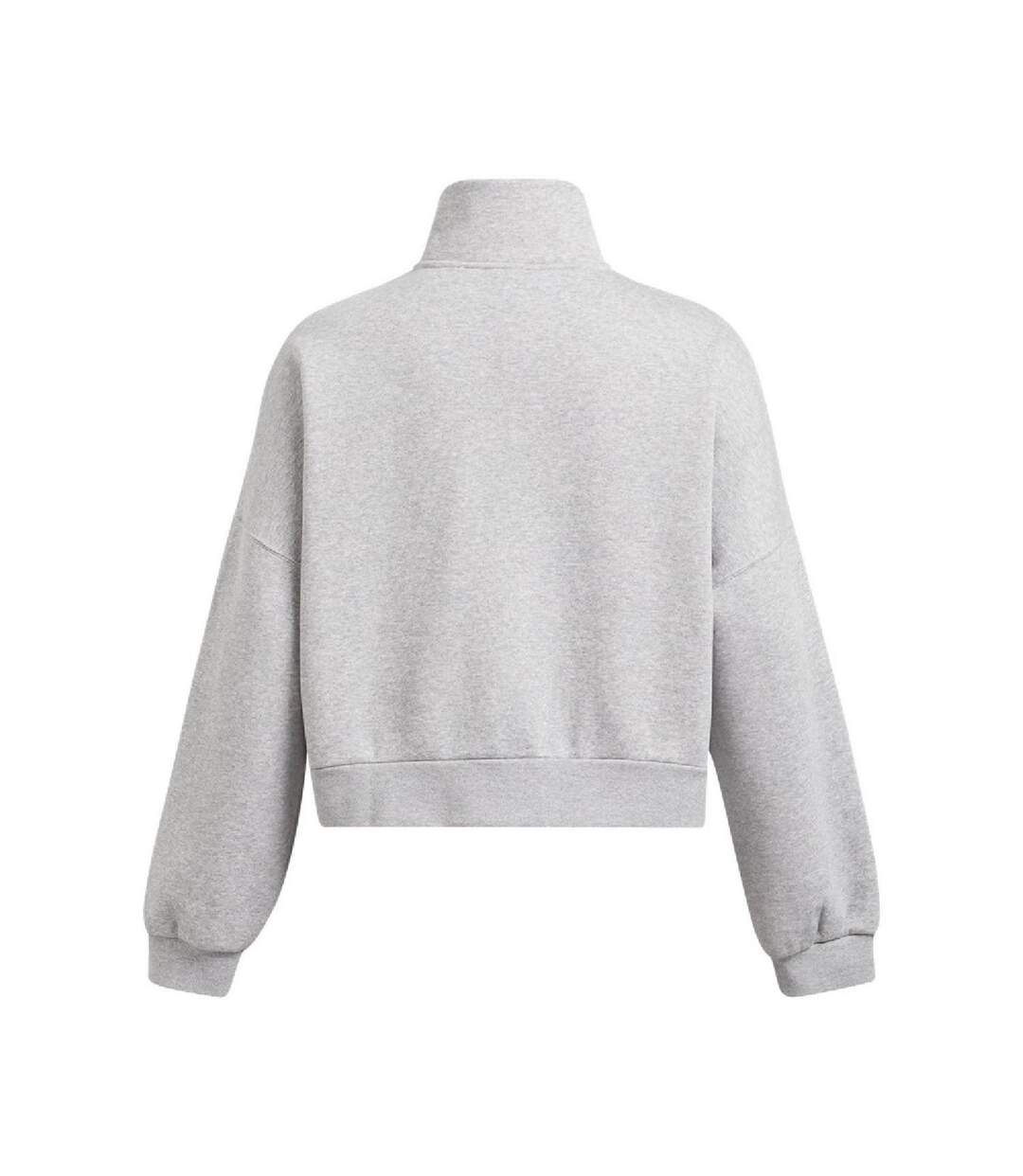 Womens/ladies Icon Icon Half Zip Oversized Fleece Top Grey Under Armour-3