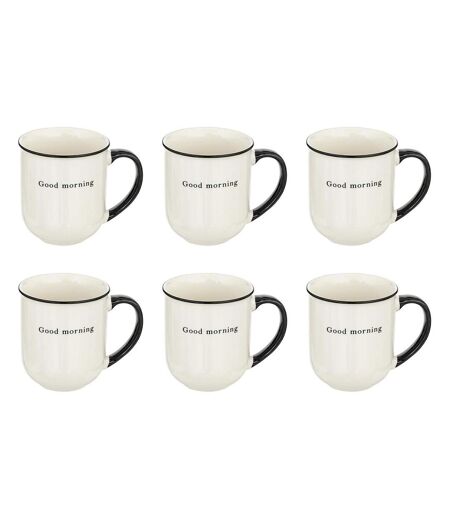 Lot de 6 Mugs Alix 38cl Blanc & Noir