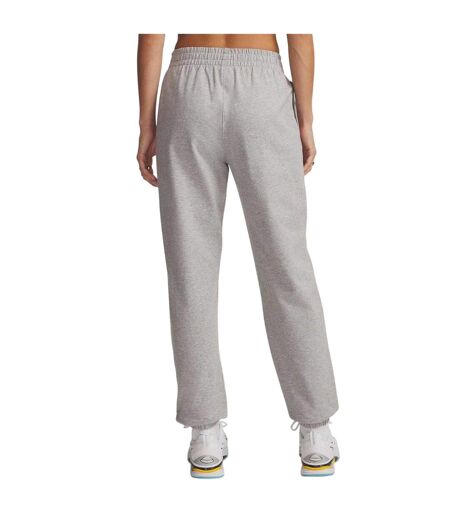 Womens/ladies Terrycloth Tapered Joggers Grey White Under Armour
