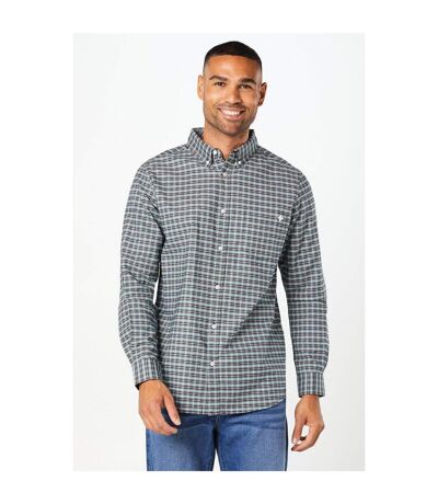 Mens norris checked long-sleeved shirt black Maine