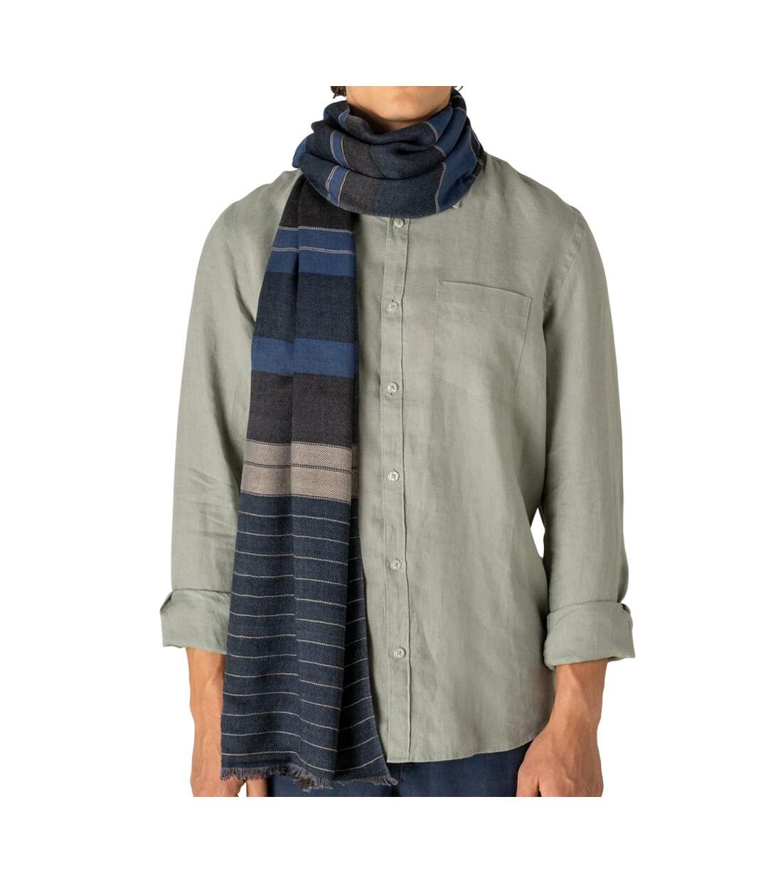 Écharpe Adulte Taille Unique Bleu Marron Spasso-1