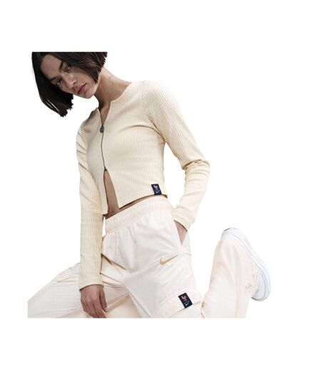 Womens/ladies Trend Wide Leg Cargo Trousers White Nike