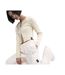 Womens/ladies Trend Wide Leg Cargo Trousers White Nike-4