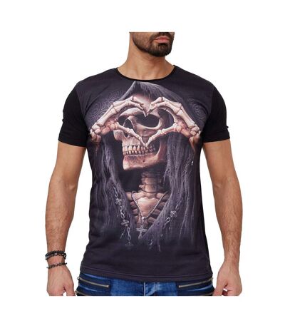 T-shirt fashion tête de mort T-shirt 1593 noir