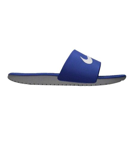 Claquettes Piscine Motif/style Swoosh Kawa Enfant Bleu Gris Argent Nike