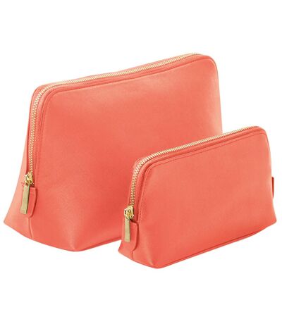 Bagbase Boutique Leather-Look PU Toiletry Bag (Coral) (L) - UTRW8482