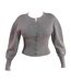 Womens/ladies Relaxed Fit Puff Sleeve Cardigan Grey Mars The Label-2
