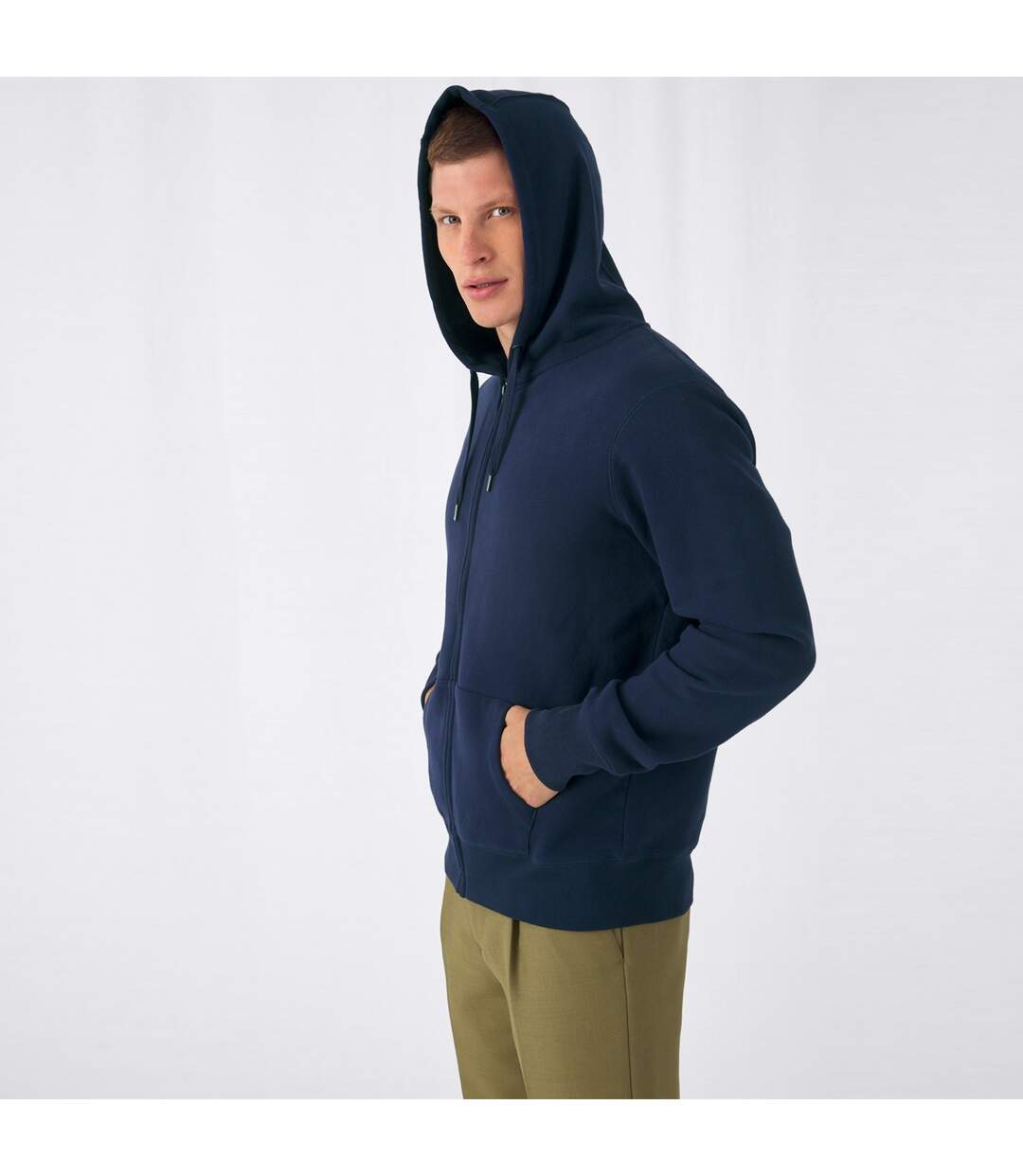 Mens Full Zip Hoodie Navy B&C-4