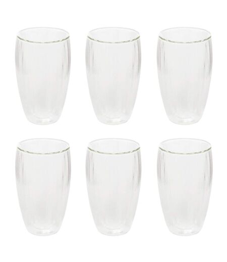 Lot de 6 Mugs Striés Cléa 35cl Transparent