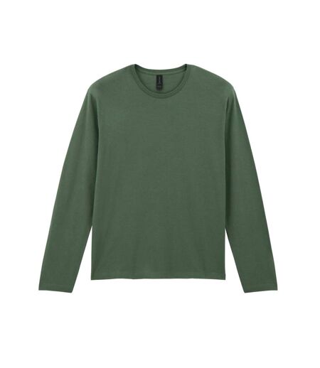Mens Soft Style Long Sleeve T-shirt Military Green Gildan