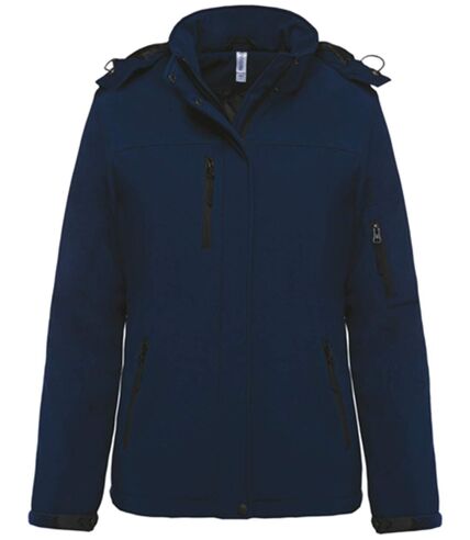 Parka softshell matelassée à capuche - K651 - femme - bleu marine