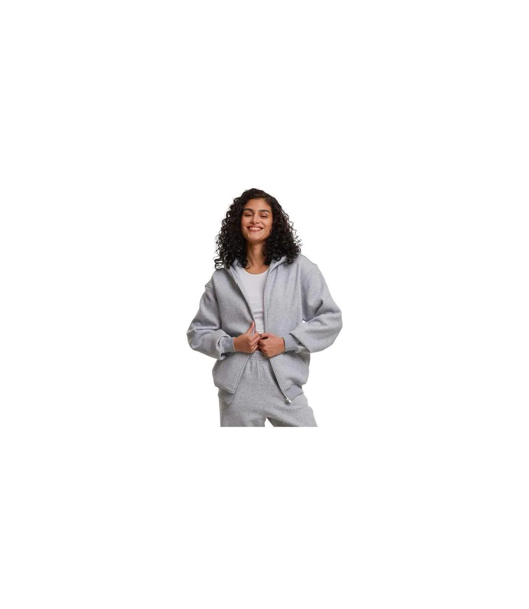 Veste À Capuche Femme Gris Chiné Build Your Brand-1