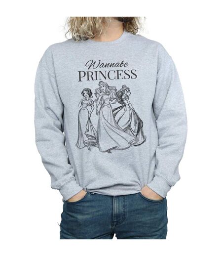 Disney Princess Mens Wannabe Princess Sweatshirt (Sports Grey)