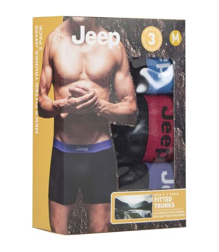 JEEP - 3 Pk Mens Cotton Rich Blend Fitted Trunks