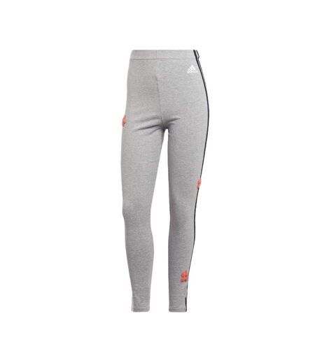 Legging gris femme adidas w flower leg - l