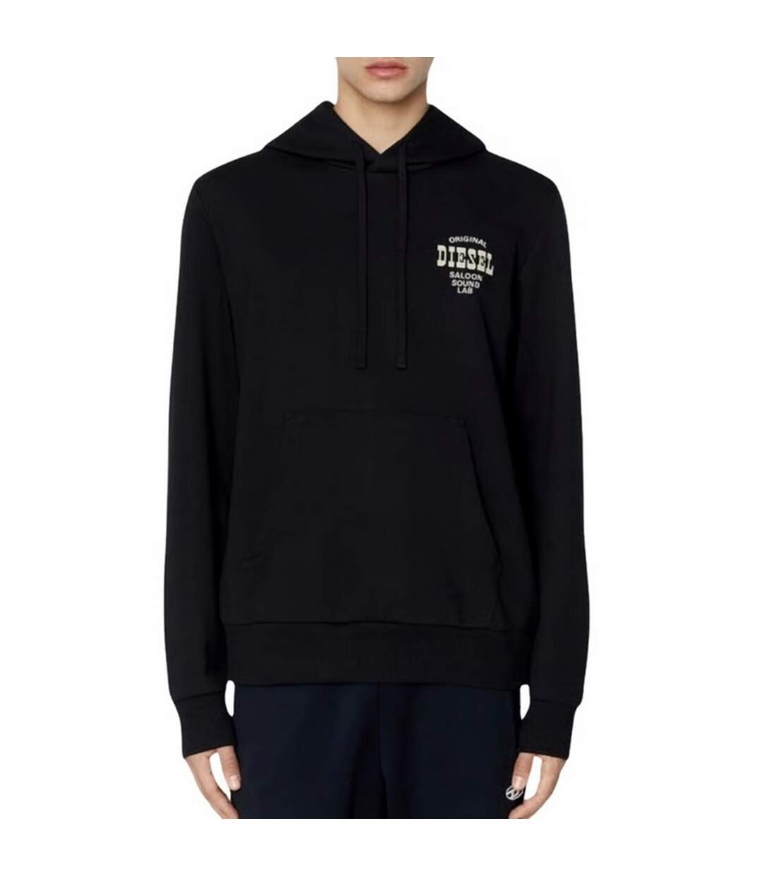 Sweat À Capuche Motif/style Logo Saloon Homme Noir Diesel-1