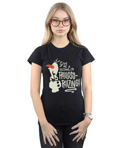 Disney T-shirt en coton Femme/Femme Frozen 2 Olaf Philosophizing (Noir) - UTBI21697