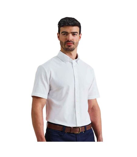 Mens Supreme Oxford Short-sleeved Formal Shirt White Premier