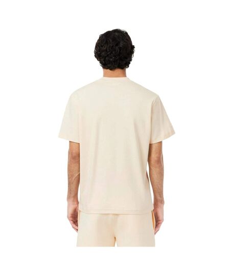 Mens Paris Logo Cotton T-shirt Cream Lacoste