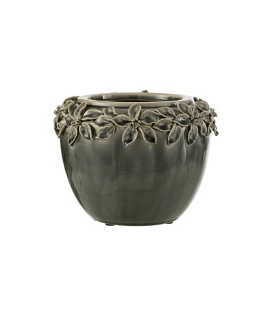 Cache-Pot en Céramique Flora 21cm Gris